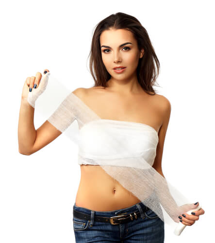 beautiful woman with a bandage on her chest-img-blog